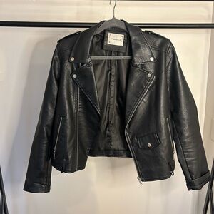 Black faux leather jacket